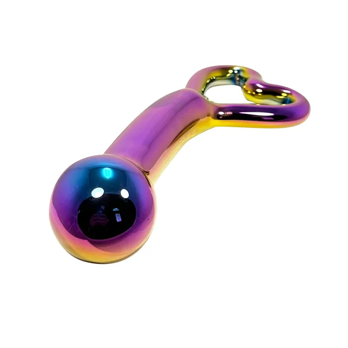 Castle Female Sex Toys Fetish Pleasure Play Iridescent Glass Wand With Heart Handle