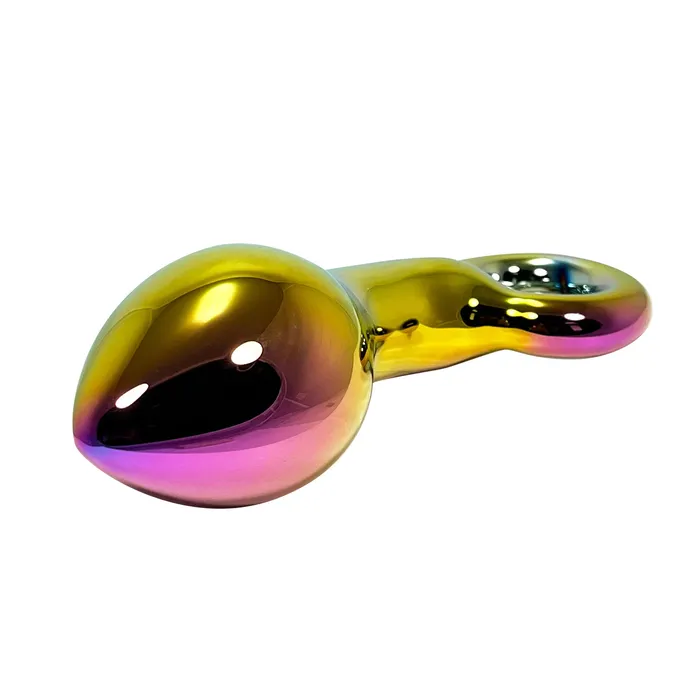 Castle Male Sex Toys Fetish Pleasure Play Glass Iridescent Butt Plug With ORing Castle Male Sex Toys Fetish Pleasure Play Glass Iridescent Butt Plug With ORing