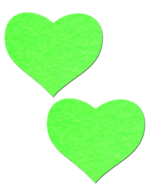 Castle Megastore Dildos Hearts Pasties Neon GreenGlow in the Dark