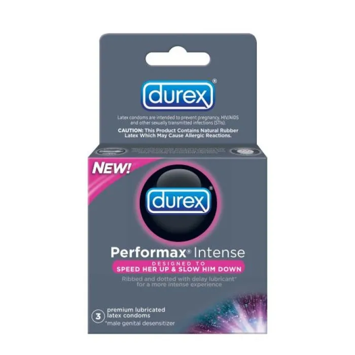 Castle Megastore Vibrators Durex Performax Intense Condoms 3PK