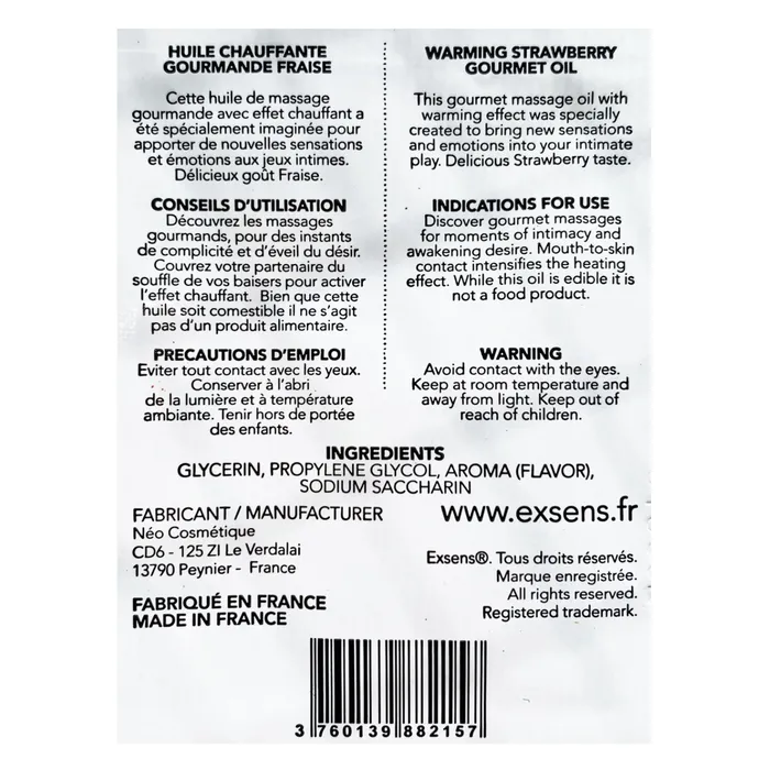 Couples Castle Megastore Strawberry Intimate Massage Oils Foil