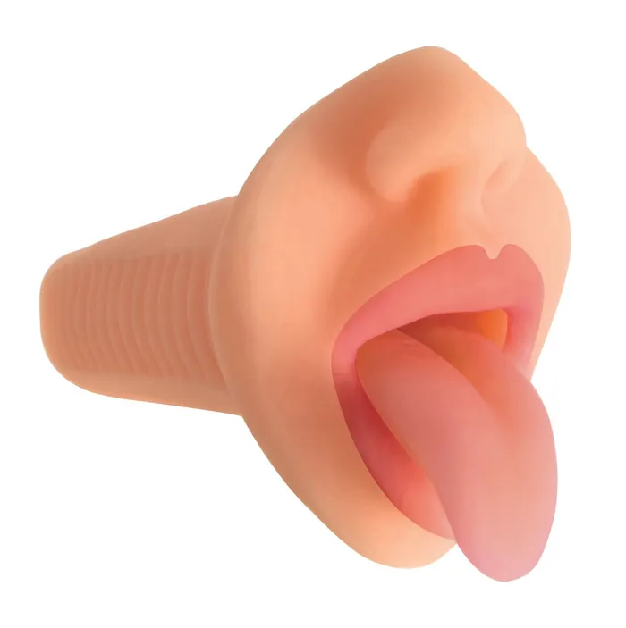 Curve Toys Male Sex Toys Mistress Courtney Vibrating Mouth Stroker Flesh