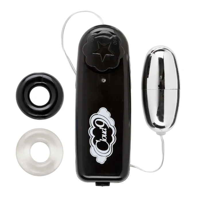 Dildos Cloud 9 Cloud 9 Bullet Black WCock Rings
