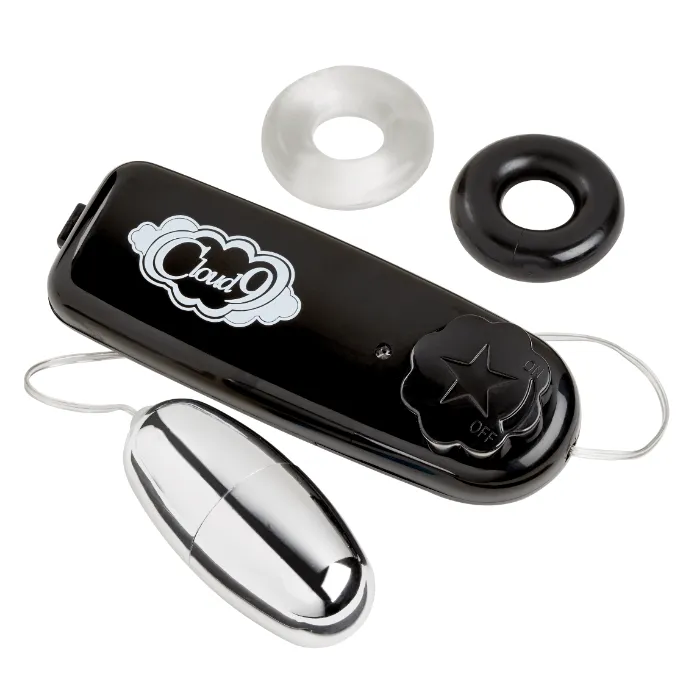 Dildos Cloud 9 Cloud 9 Bullet Black WCock Rings