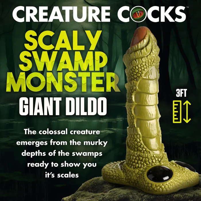Dildos XR Brands Scaly Swamp Monster 3 Foot Giant Dildo