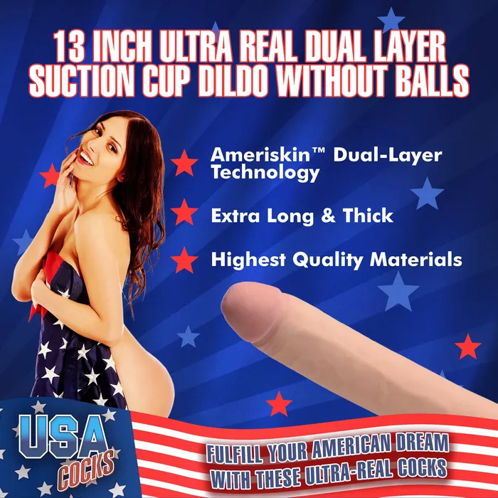 Dildos XR Brands Ultra Real Dual Layer Suction Cup Dildo Without Balls