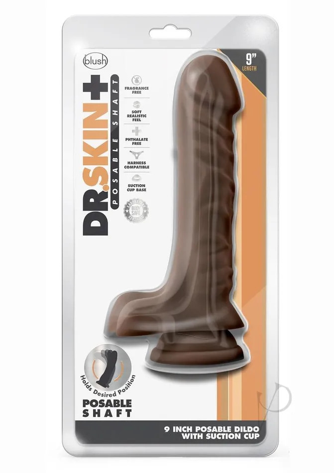 Dr Skin Dildos Dr Skin Plus Pose Dildo 9 Chocolate