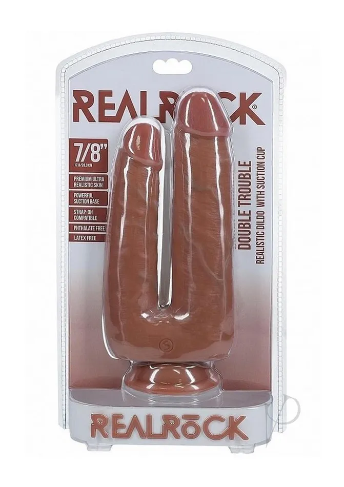 Female Sex Toys Real Rock Realrock Ultra Dbl Trouble 78 Tan