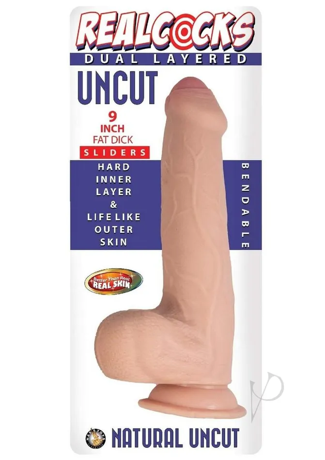Female Sex Toys Realcocks Realcocks Dual Layer Uncut Fat 9 Wht