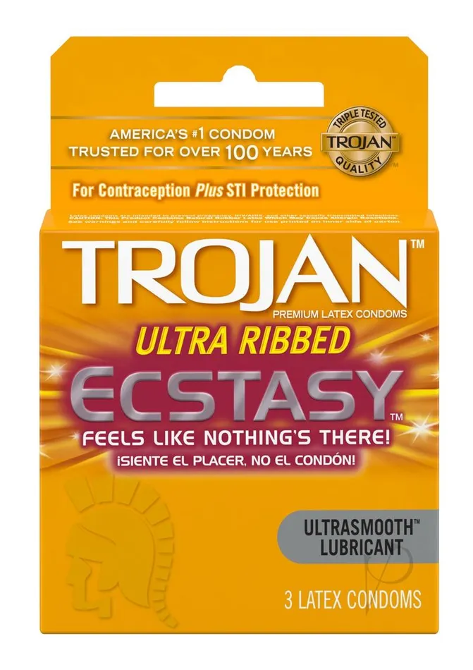 Female Sex Toys Trojan Trojan Ecstasy Utlra Ribbed 3s