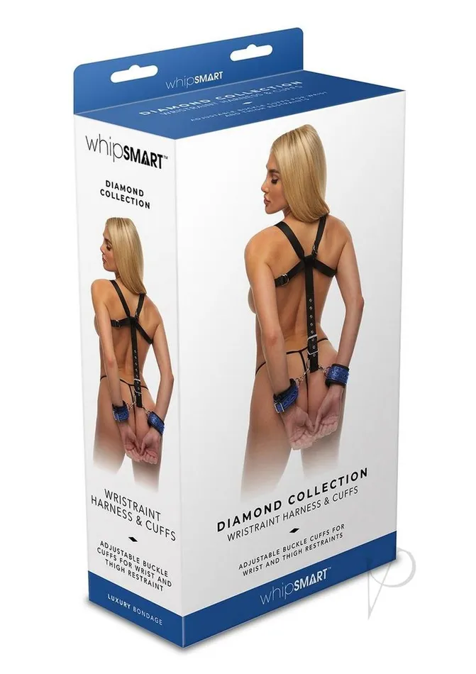 Female Sex Toys Whipsmart WhipSmart Diamond Wristraint Harness with Cuffs Blue