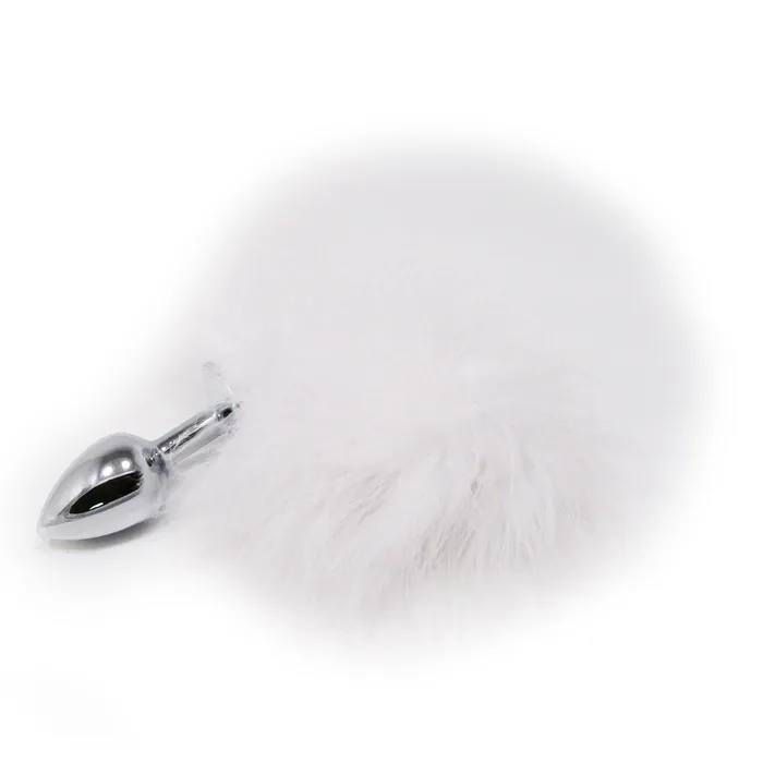 Fetish Pleasure Play White Bunny Tail Metal Plug Castle Megastore Anal