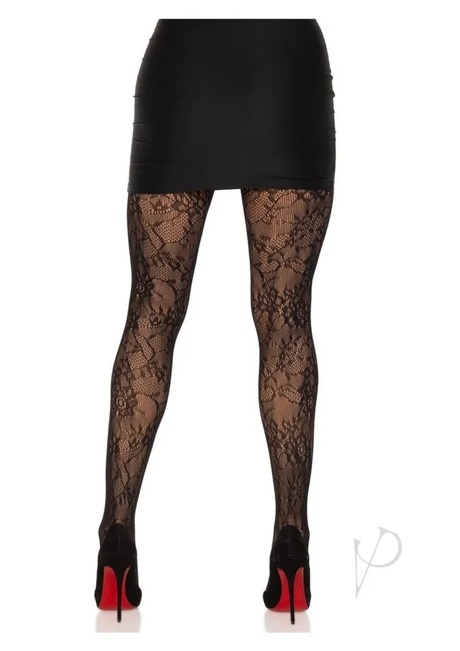 Garden Rose Lace Tights Os Blk Leg Avenue Vibrators