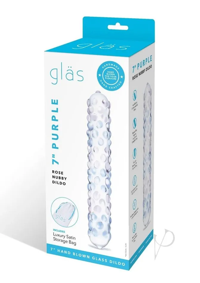Glas Vibrators Purple Rose Nubby Dildo