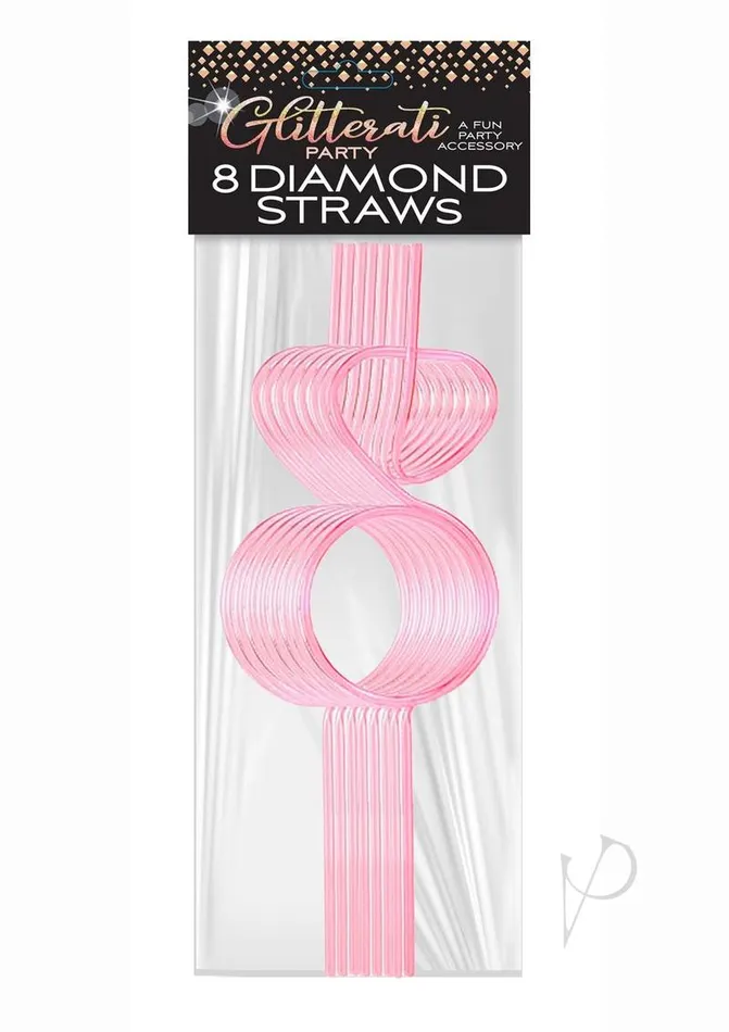 Glitterati Diamond Straw 8pc Set Candyprints Party Anal