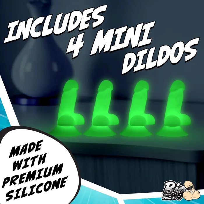 Glowinthedark Suction Snapon Peckers XR Brands Female Sex Toys