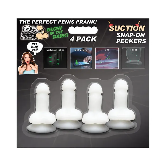 Glowinthedark Suction Snapon Peckers XR Brands Female Sex Toys