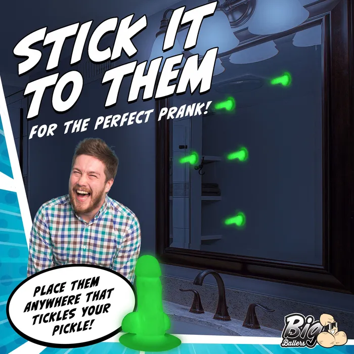 Glowinthedark Suction Snapon Peckers XR Brands Female Sex Toys