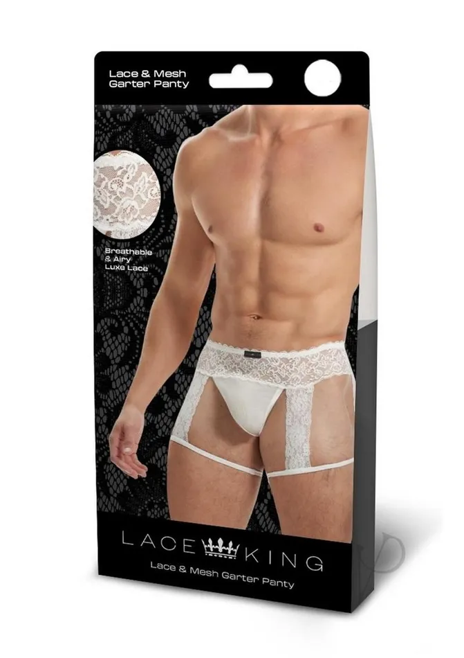 Lace King Female Sex Toys Lace King Lace Mens Panty Ml Wht