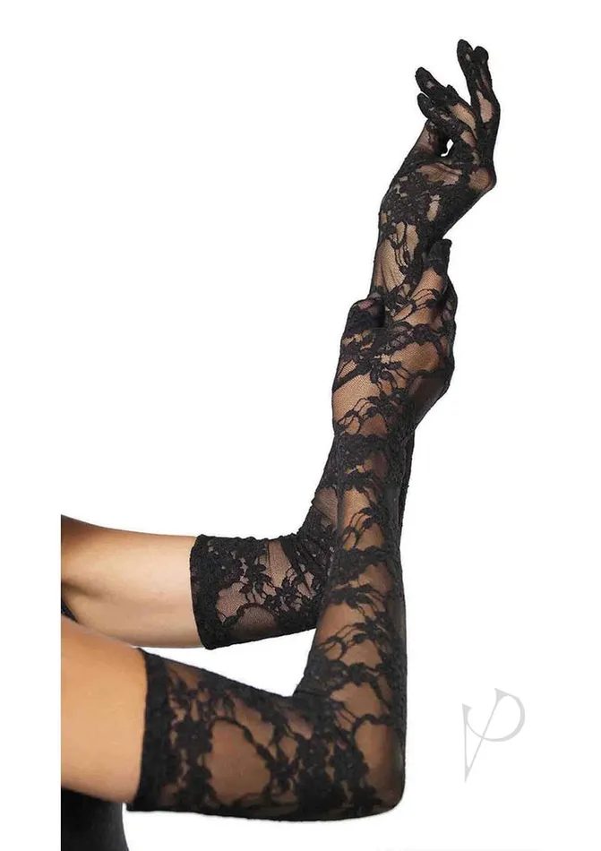 Leg Avenue Lace Elbow Gloves Os Black Anal